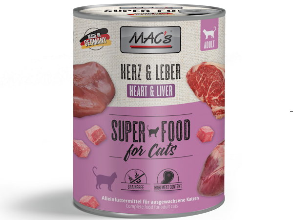 Mac's Katten Natvoer Blikjes 800g hart & lever